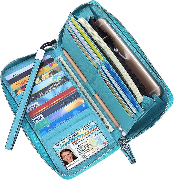 Lavemi Small Compact Women Wallet RFID Blocking Genuine Leather Bifold Purse with ID Windows