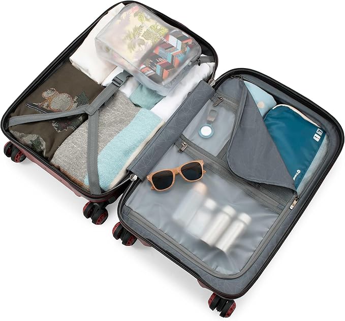 Traveler's Choice Maxporter II Polycarbonate Hardside Trunk with Spinner Wheels, Red, 22-Inch Carry-on Luggage