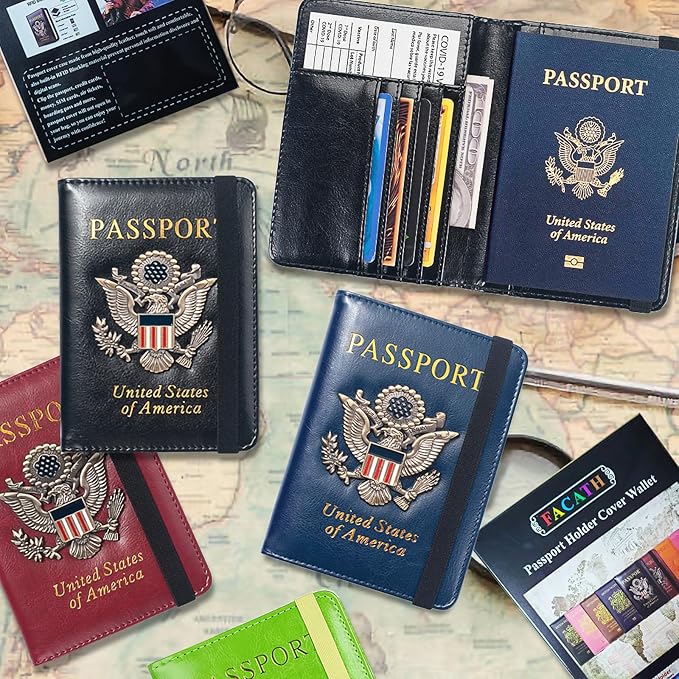 Premium Passport Holder for Travel, RFID Blocking Passport Cover Slim, Durable & Travel-Friendly, Passport Wallet Keep Your Documents Safe & Organized (Green)