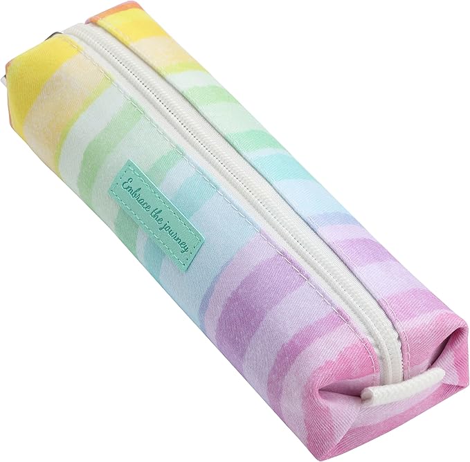 Mr. Pen- Cute Pencil Case Pouch, Rainbow Design, Multipurpose Canvas Bible Pencil Pouch (Pack of 2)