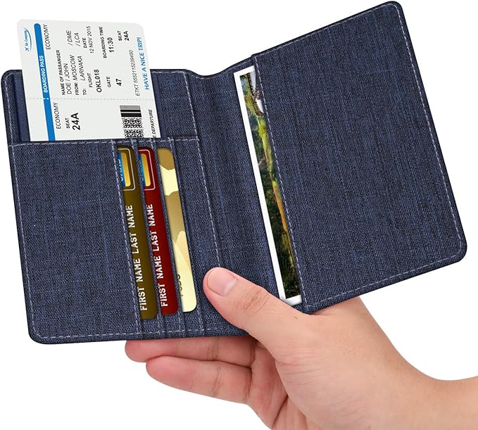 FINTIE Passport Holder, Slim Travel Wallet RFID Blocking Card Case Cover Passport Cover Protector Essentials with Credit Card Slots for Women/Men | Slim, RFID Blocking, Card Case Cover, Essentials, Credit Card Slots