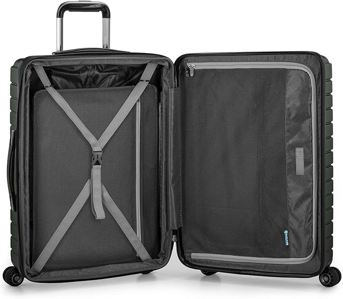 Traveler's Choice Archer Polycarbonate Hardside Spinner Luggage Set, Tie Down Straps, Green, 3-Piece