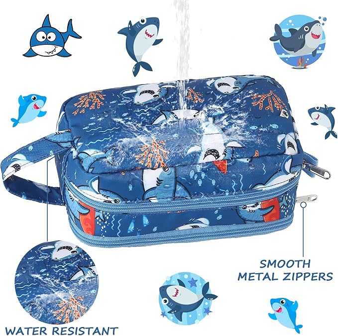 CAMTOP Travel Toiletry Bag for Kids Cute Swim Bag for Boys Girls Waterproof for Toiletries Accessories Bathroom Stuff