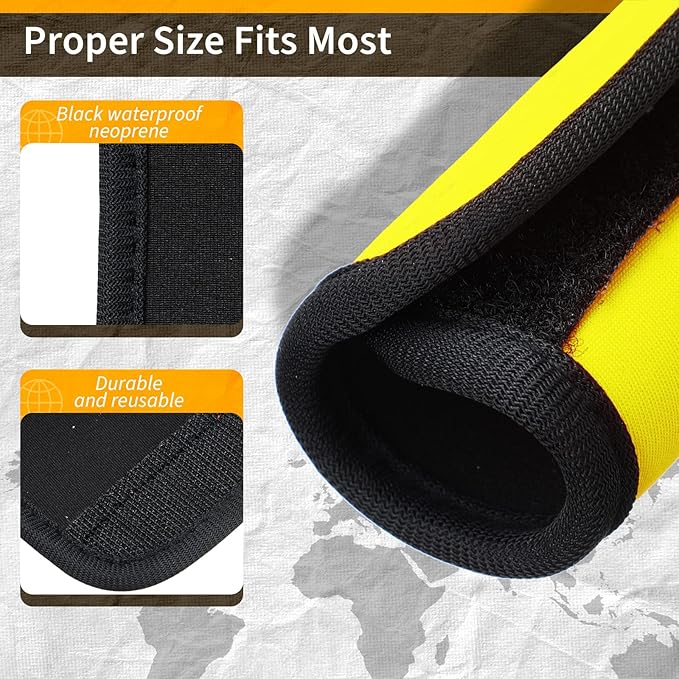Sanwuta 8 Pcs Luggage Handle Wrap Tags Neoprene Suitcases Handle Wraps Silicone Luggage Identifiers Travel(Yellow)