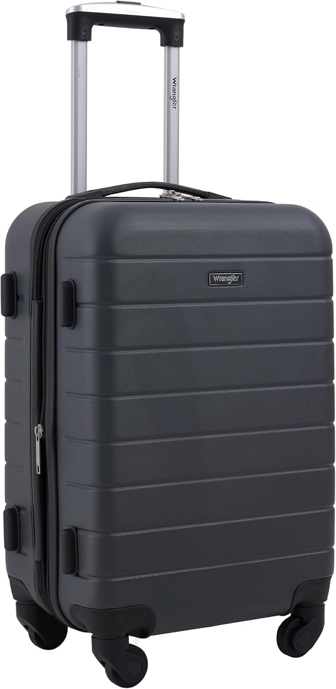 Wrangler Smart Spinner Hardside Luggage, 2 Piece Set, Dark Shadow
