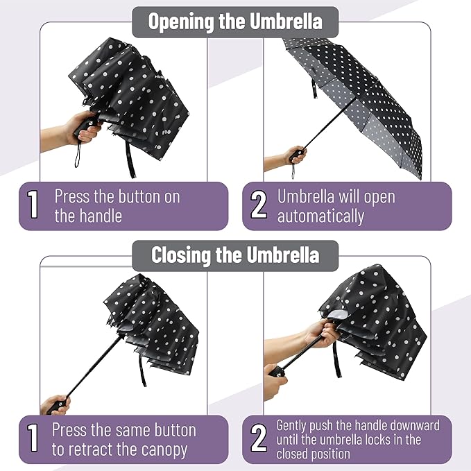Mr. Pen- Windproof Travel Umbrella, Automatic Umbrellas for Rain, Compact