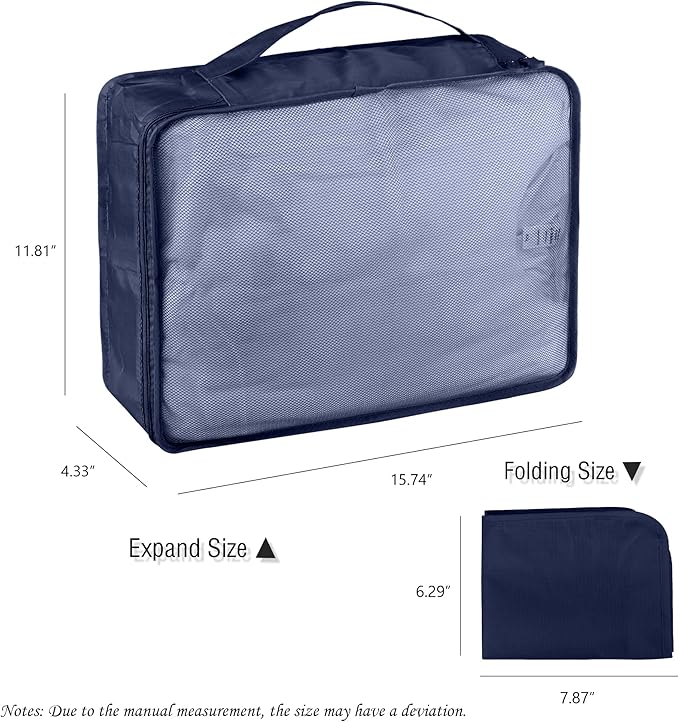 Packing Cubes Set, 2 Pcs Packing Organizers Set for Suitcases (Navy blue)