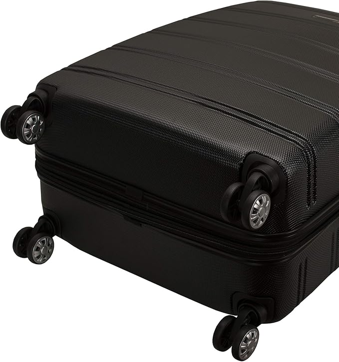 Rockland Melbourne Hardside Expandable Spinner Wheel Luggage, Black, 2 Piece (20"/28")