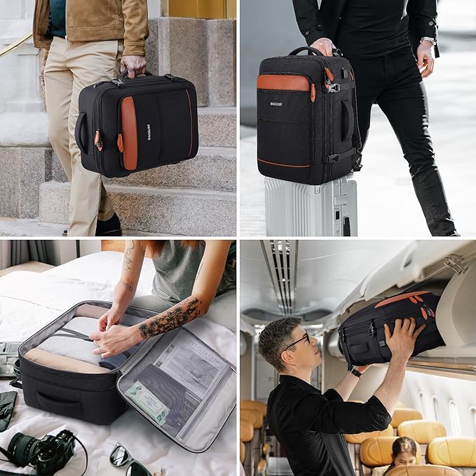 Bagsure Travel Backpack Carry On Backpack 42L Flight Approved, Expandable Laptop Backpack with Packing Cubes & Shoe Pocket, Water Resistant Luggage Backpack for Men Women, Large Backpack 20 * 14 * 7"