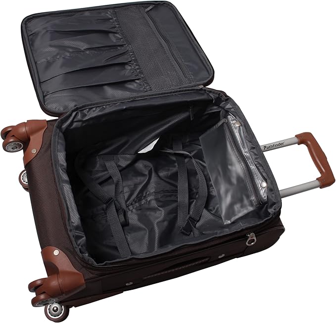 Pathfinder 24 Inch Luggage with Spinner Wheels Softside Expandable Medium Suitcase