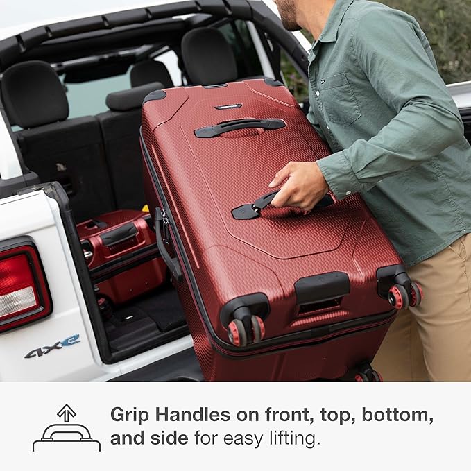 Traveler's Choice Maxporter II Polycarbonate Hardside Trunk with Spinner Wheels, Red, 31-Inch Large Trunk