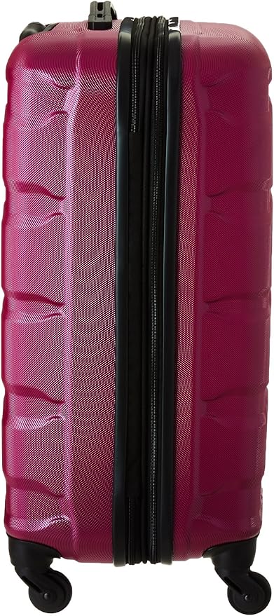 Samsonite Omni PC Hardside Expandable Luggage with Spinner Wheels, Radiant Pink, Checked-Medium 24-Inch
