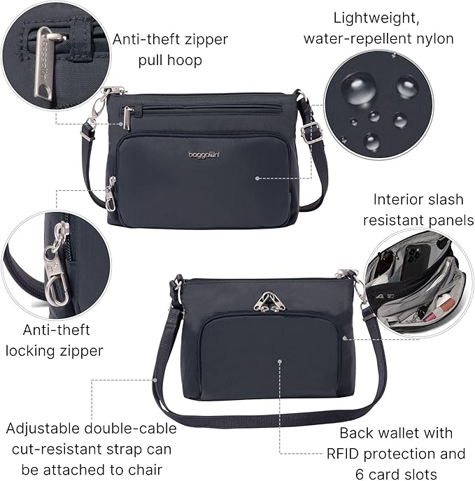 Baggallini Securtex Anti-Theft Keepsake Crossbody