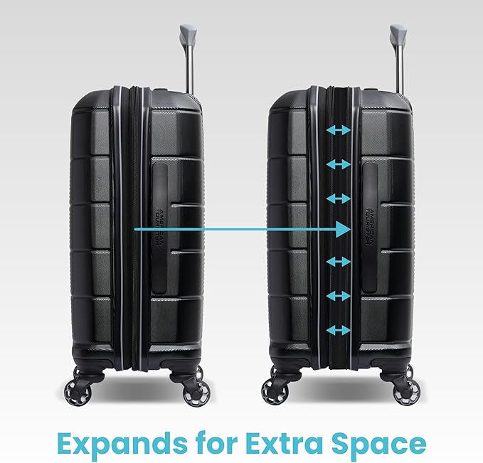 American Tourister Stratum 2.0 Expandable Hardside Luggage with Spinner Wheels, 24" SPINNER, Soft Coral