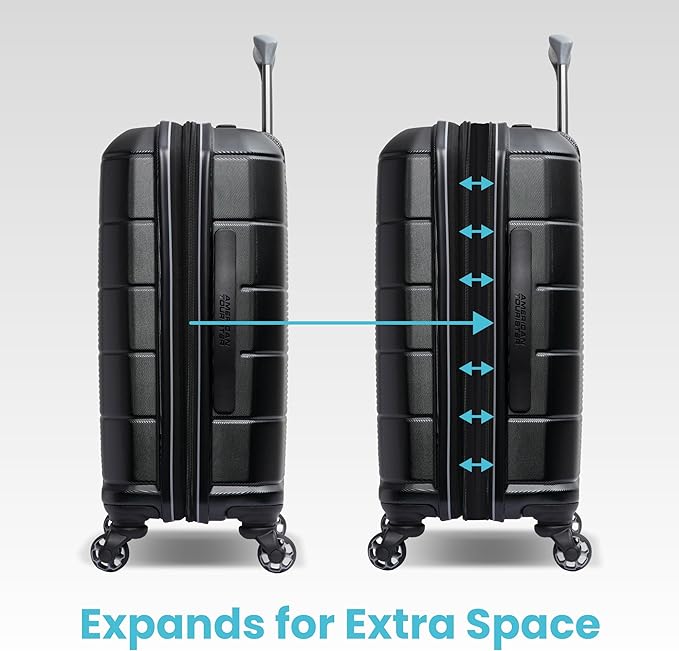 American Tourister Stratum 2.0 Expandable Hardside Luggage with Spinner Wheels, Carry-On, Jade Green