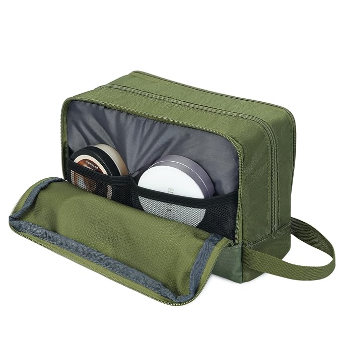 Toiletry Bag for Men Hanging Dopp Kit Water Resistant Shaving Bag Small Toiletry Bag for Traveling (Pure Green)
