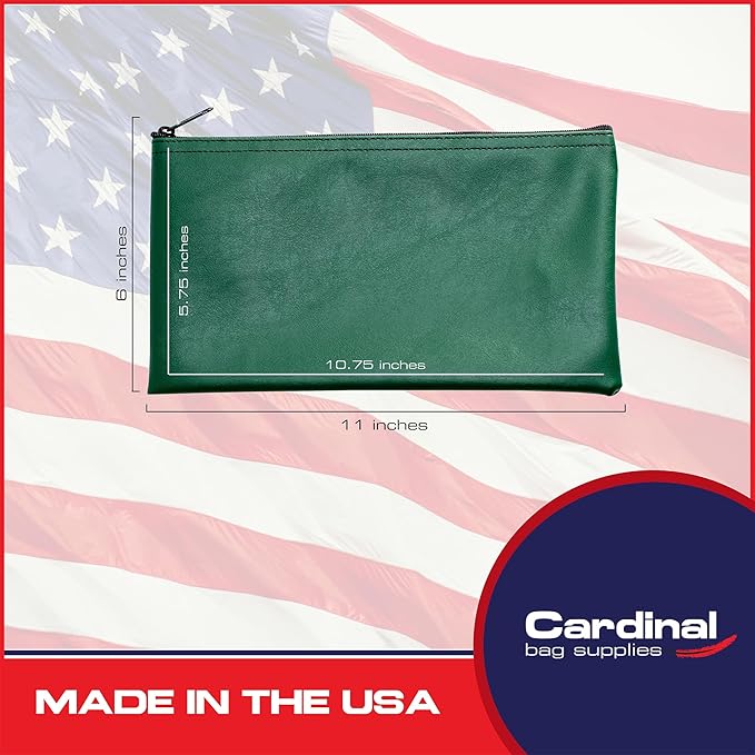 Multi-Purpose Zipper Bag, Reusable, Travel Pouch, Lightweight, Makeup Organizer, 11 x 6 Inch (Forest Green)