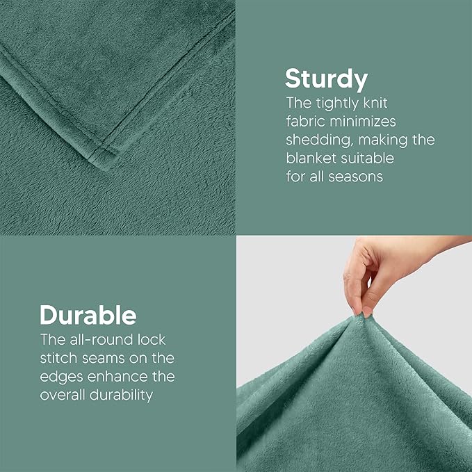 Utopia Bedding Fleece Blanket Twin Size Celadon 300GSM Luxury Anti-Static Fuzzy Soft Microfiber Bed Blanket (60x80 Inch)