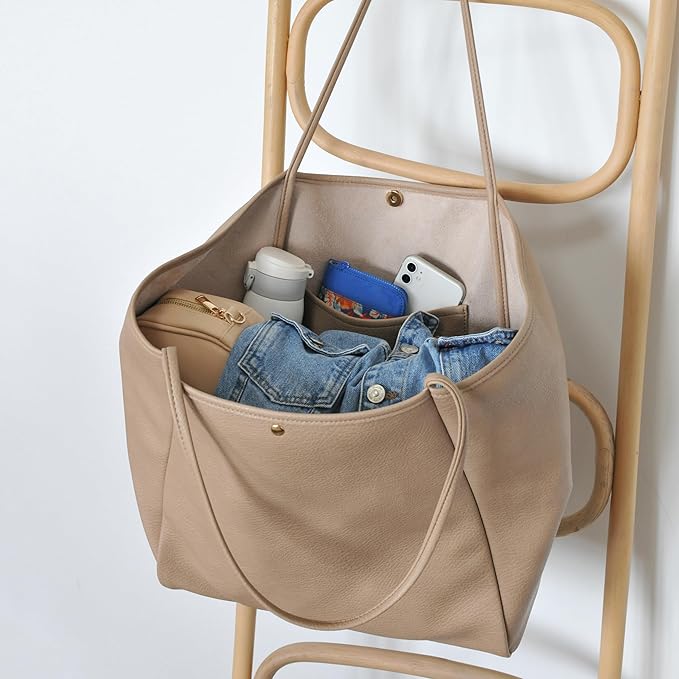 Oversize Pu Leather Tote Women Weekender Bag Shopper Handbag Travel Purse