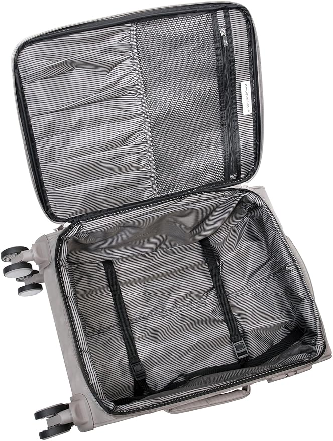 It Luggage Lustrous Luxe 22" Softside Carry-On 8 Wheel Spinner, Moon Rock
