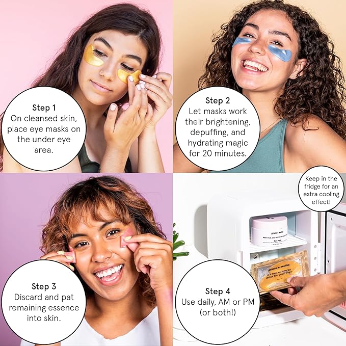 grace & stella Under Eye Patches (12 pairs) Eye Masks for Dark Circles and Puffiness - Gifts for Her, Travel & Self Care Gifts, Bachelorette Party Favors - Vegan Cruelty-Free Skin Care