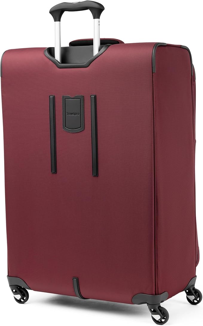 Travelpro Maxlite 5 Softside Expandable Luggage with 4 Spinner Wheels, Lightweight Suitcase, Men and Women, Burgundy, Checked-Large 29-Inch