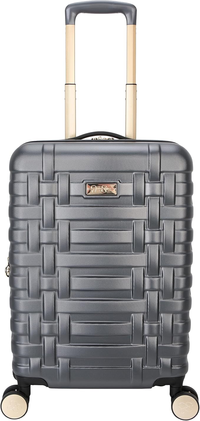 Jessica Simpson Taffeta 20"Expandable 8-Wheel Spinner Carry On Luggage Suitcase, Gadget Grey