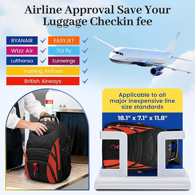 Boavan Vacuum Seal Backpack for Travel with Pump, 55L Large Bag with Zipper‑Off Detachable Vacuum Compression Bag Waterproof Carry On Large Travel Bag for Airline，Bags and Backpack Used Independently
