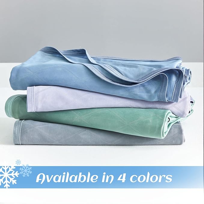 Ailemei Direct 【Upgraded Fabric Cooling Throw Blanket for Hot Sleepers, Lightweight Breathable Summer Bed Blankets, Q-Max >0.5 Jade Fiber,Keep Body Cool Hot Flashes Night Sweats,50"x70"