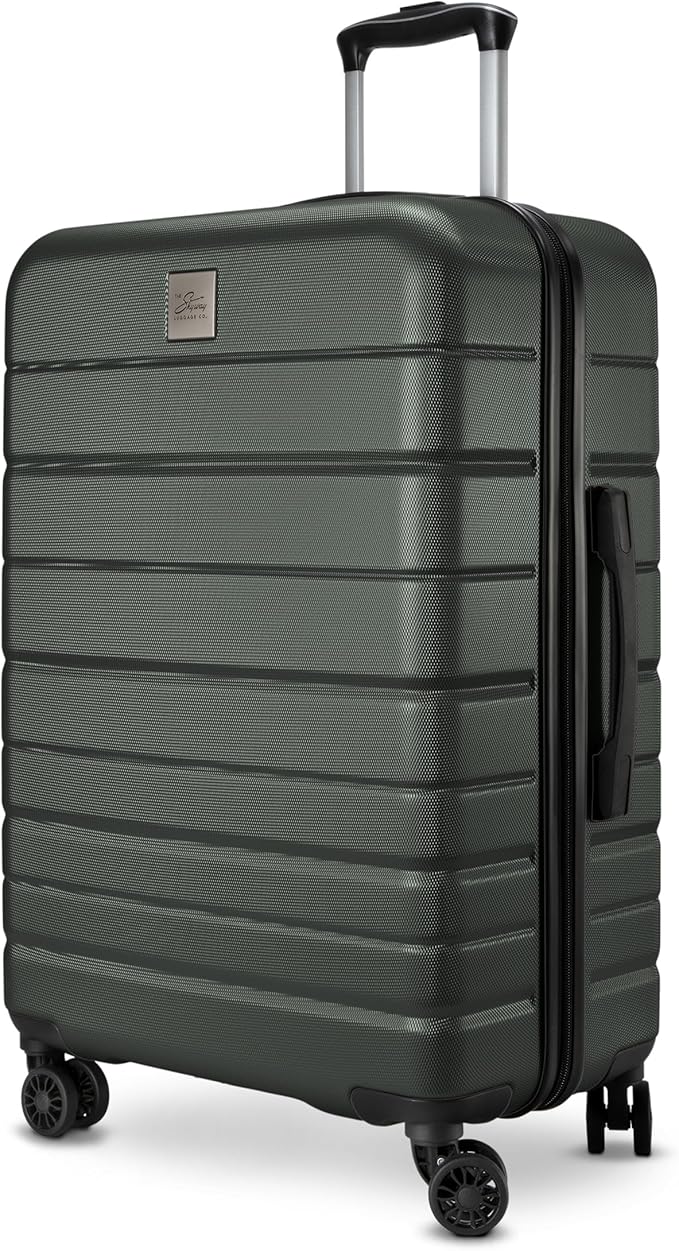 Skyway Epic 2.0 Hardside Lightweight and Durable ABS Shell Luggage, Spacious with Dual Spinning Wheels, Comfort Grip, Men and Women, 24-inch Medium Check-In, Thyme