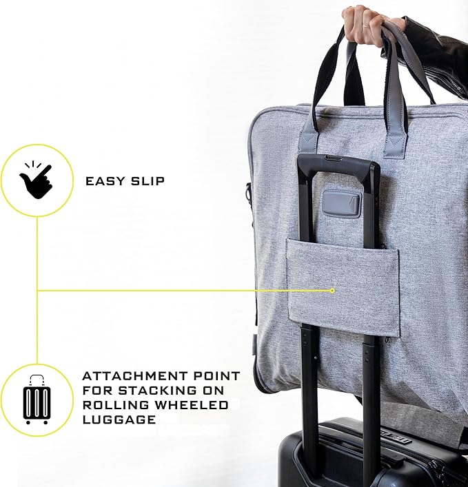 ZEGUR Premium Suit Garment Bag Carry On - Hangs 4 Suits - Travel & Business with Shoulder Strap and Laptop Compartment