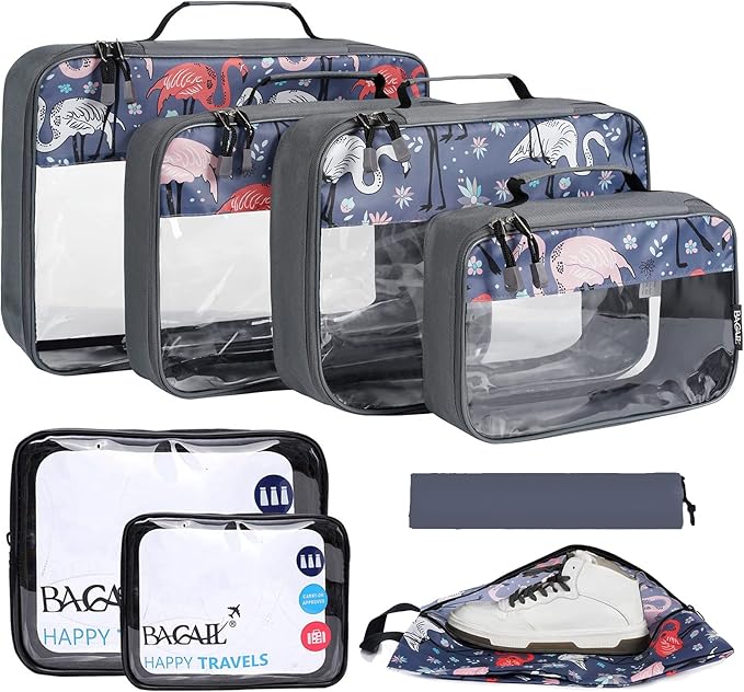 BAGAIL 8 Set/9 Set Packing Cubes Luggage Packing Organizer for Travel, Suitcase Packing Bags for Travel Accessories