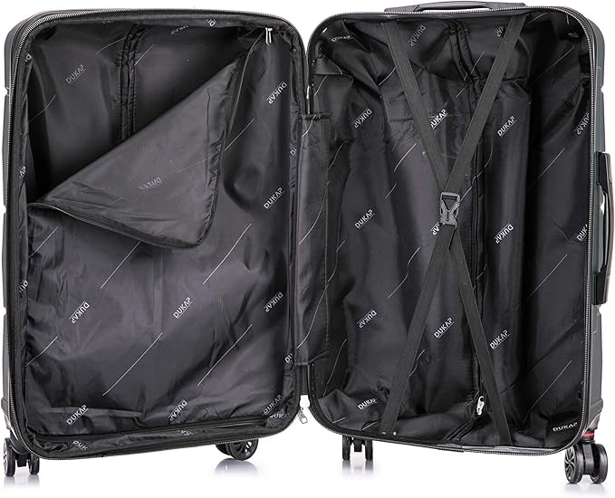 DUKAP ZONIX Luggage with Spinner Wheels | Durable Lightweight Hardside Suitcase, Spacious Travel Bag with Handle and Trolley | 26 Inch Medium Checked Luggage | Green
