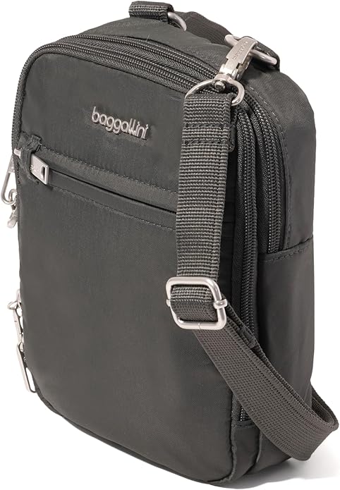 Baggallini Securtex® Anti-theft Mini Everything Crossbody Bag, 6.3"x8.25" Rfid, Locking Zippers & Cut-resistant Strap