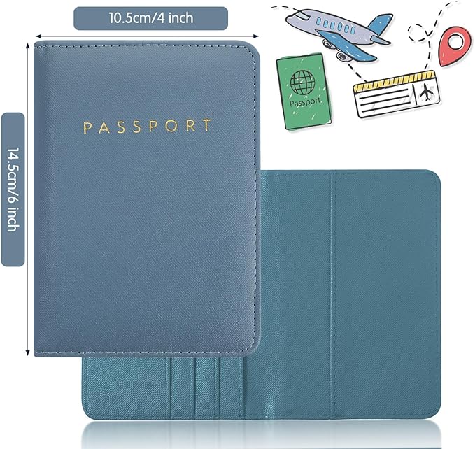 2 Pcs Passport Cover Holder for Travel Waterproof Leather Passport Wallet Case Book Travel Cruise Essentials for Women Men | 2 Pieces, Bridal, Holder, Waterproof, Holder Covers, Travel Wallet