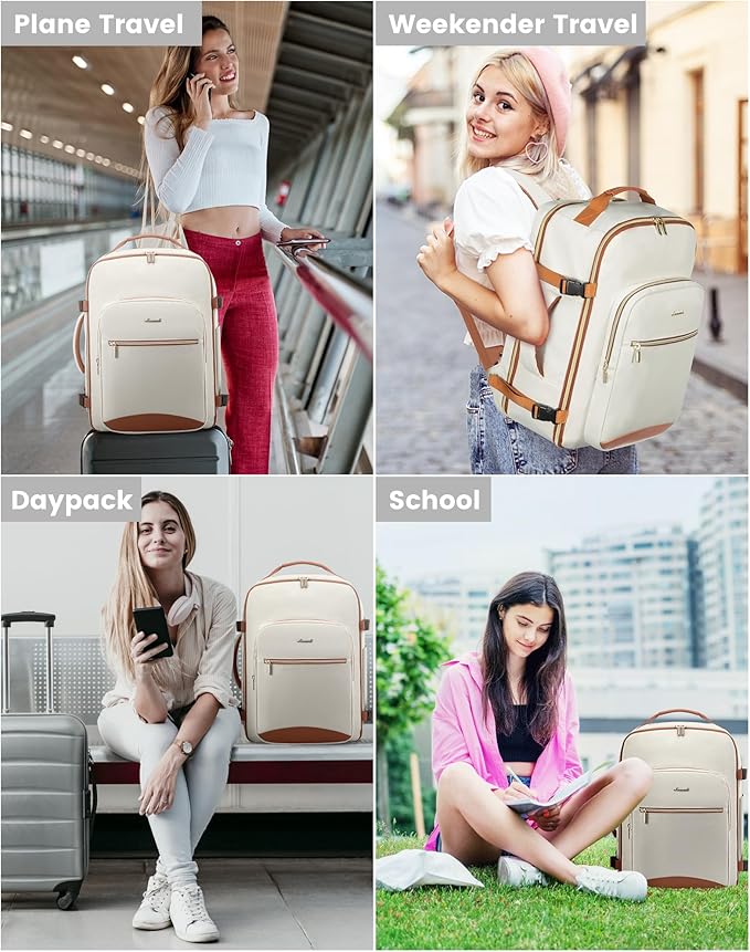 LOVEVOOK 40L Travel Backpack for Women Men,Waterproof Airline Approved Carry On Luggage Travel Essentials,TSA Carry On Backpack Personal Item Travel Bag Suitcase with 3 Packing Cubes,Weekender,Daypack