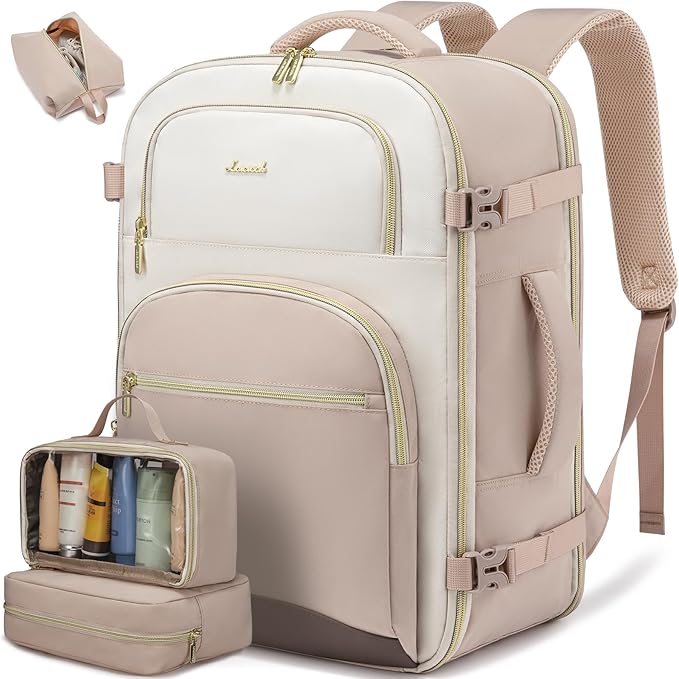 LOVEVOOK Travel Essentials Carry on Backpack 50L Travel Backpack for Women Men,Waterproof TSA Personal Item Travels Bag Airline Flight Approved,Large Carry on Luggage Laptop Backpack with Packing Cube