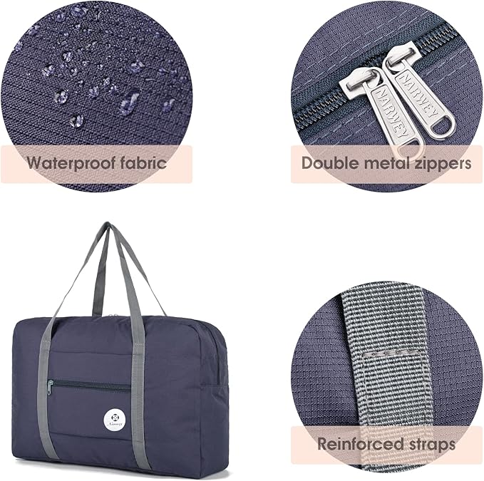 For Spirit Airlines Personal Item Bag 18x14x8 Foldable Travel Duffel Bag Tote Carry on Luggage Duffle Overnight for Women and Men