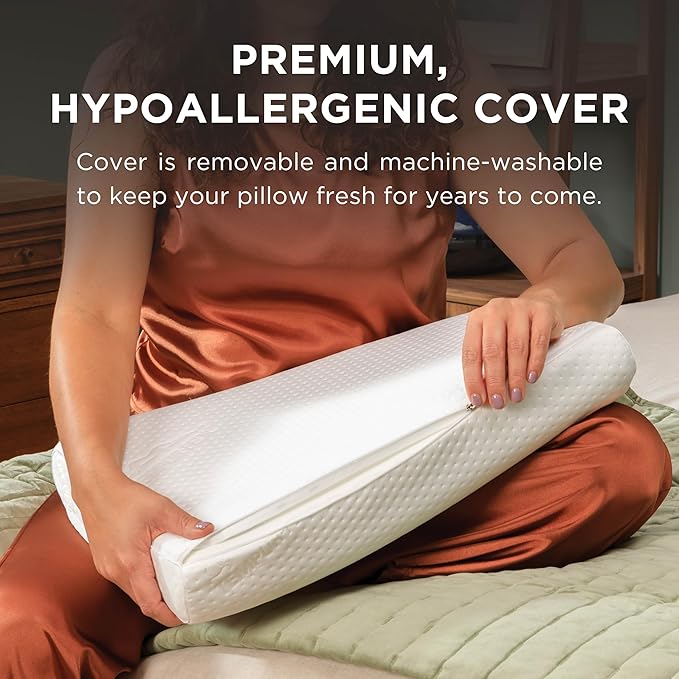 TEMPUR-Pedic, Standard TEMPUR-Neck Pillow, Medium Profile-2-Pack, White 2 Count