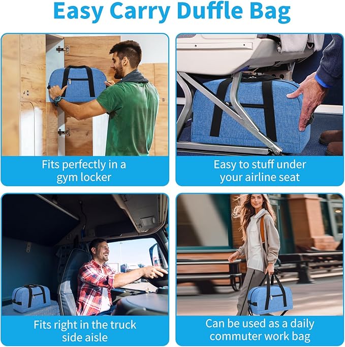 Small Gym Bag 14 inch lightweight Carry On Mini Duffel Bag for Travel Sport - Denim Blue