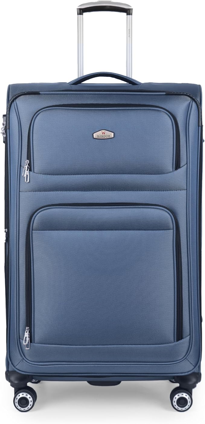 30'' Large Softside Suitcase,Expandable 15% Luggage,w/Double Spinner Wheels w/Combination LOCK,Lightweight Travel Suitcase for Travel（Blue,30in）