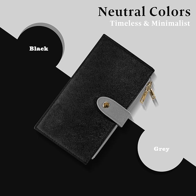 Travelambo RFID Wallet Women Bifold Multi Card Wallet Case with Zipper Pocke Credit Card Holder for Women