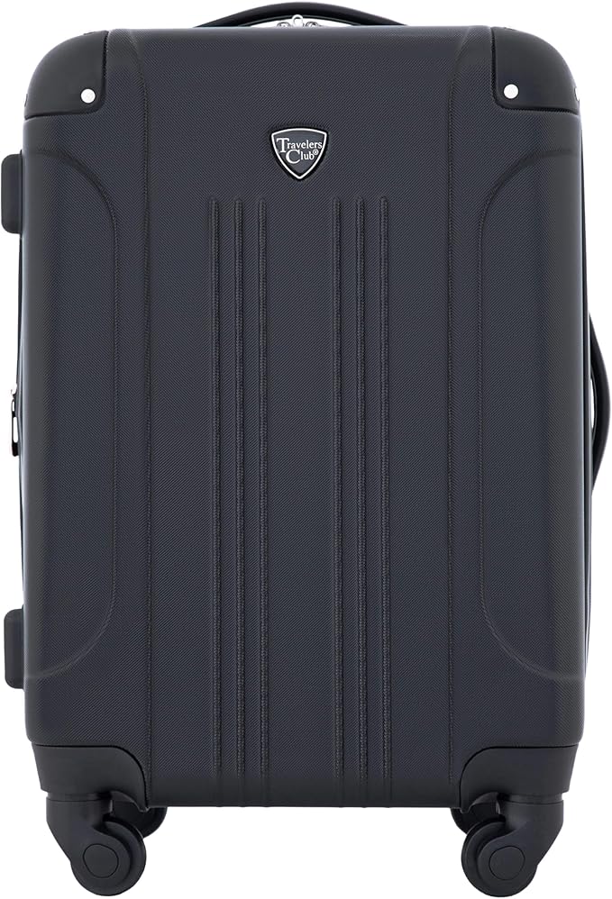 Travelers Club Chicago Hardside Expandable Spinner Luggage, Black, 22" Carry-On
