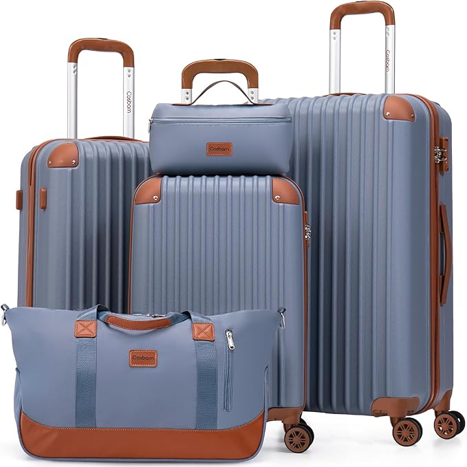 Luggage Sets 5 Piece Suitcases with Wheels, Suitcase Set ABS Hard Case Luggage with TSA Lock Spinner Wheels Durable Travel Luggage