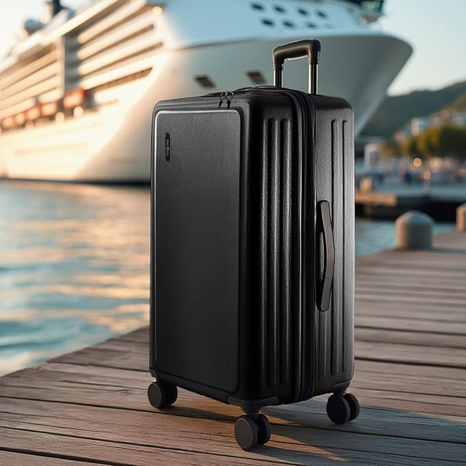 Luggage Sets 2 Piece, 24 Inch Suitcase and 28 Inch Luggage with Spinner Wheels, Durable Hard Shell Suitcase Set, Expandable Travel Suitcases with Wheels, Jet Black