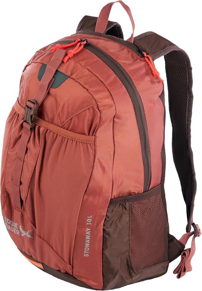 Eddie Bauer Stowaway Packable Backpack | Travel | Outdoor | Lightweight | Foldable | Durable | Ripstop Polyester | 30L - Maroon