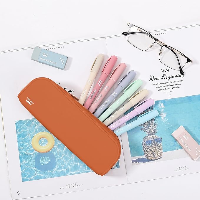 Mr. Pen- Silicone Pencil Case, Terracotta Color, Aesthetic Pencil Pouch