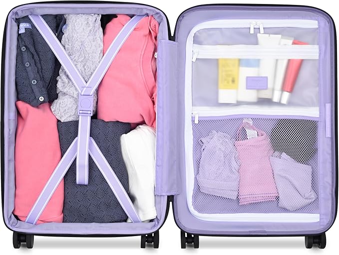 florence by mills Spin Me Away Hardside Expandable Luggage with Spinner Wheels, Lavender, Carry-On 20 Inch