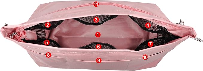 Vercord Handbag Purse Tote Pocketbook Organizer Insert Zipper Closure 11 Pockets 3 Sizes Many Colors