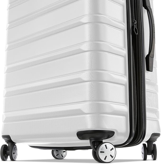 Samsonite Omni 2 Hardside 2 Piece Set - Includes Global Carry-On & Large Checked Suitcases - 360° Dual Spinner Wheels - Integrated TSA Lock & Expansion - Amazon Exclusive - Birch White